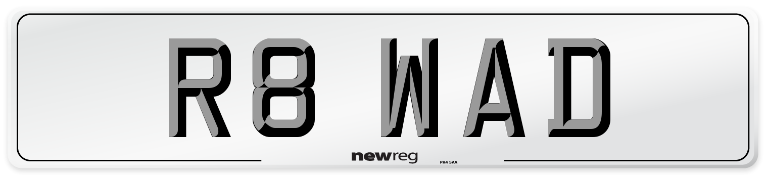 R8 WAD Number Plate from New Reg